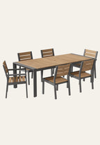 Monaco Teak Aluminum Dining Table 86"