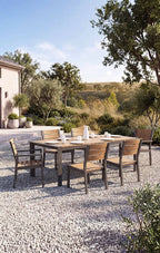 Monaco Teak Aluminum Dining Table 86"